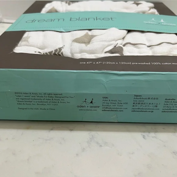 aden + anais White and Brown Geometric Blanket - Picture 4 of 7